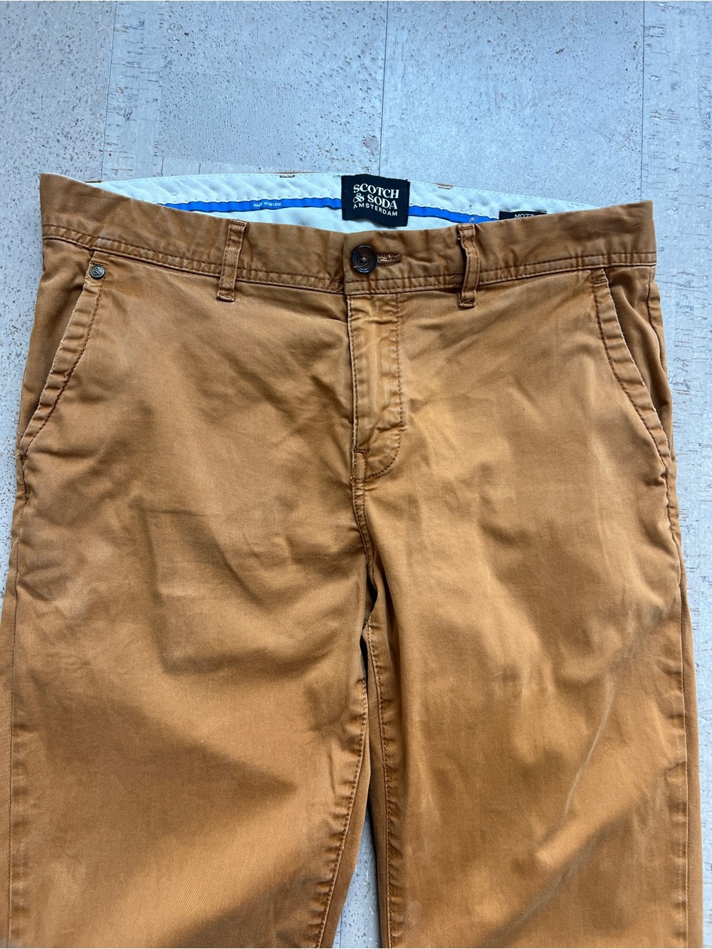 Scotch & Soda Mott Slim Chino Pants Men’s 32x31 Camel Brown Stretch Cotton - Picture 11 of 11